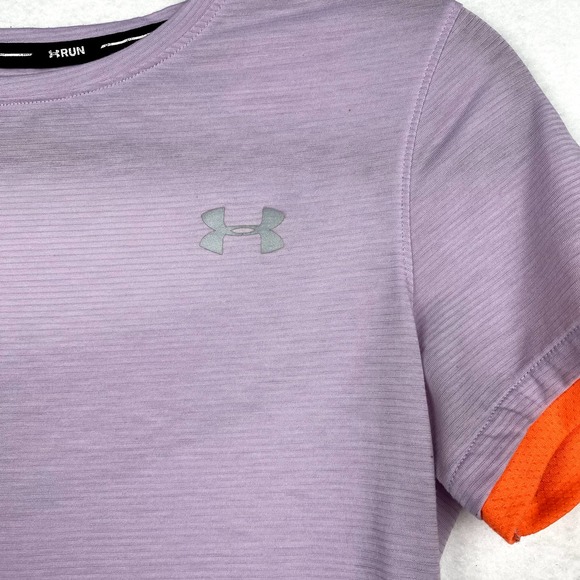 Under Armour Sz S Women's Heatgear Fitted Run Short Sleeve Top Cutout Back‎ - Picture 2 of 8